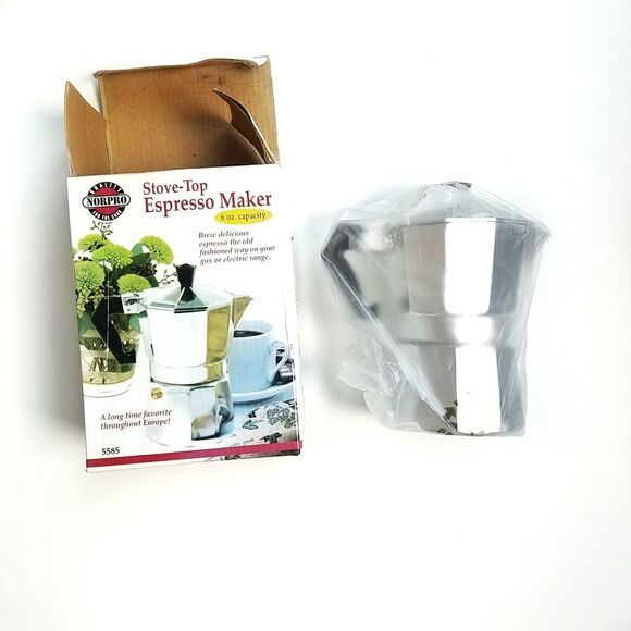 NORPRO Espresso Stovetop Maker 3 cup 6 Oz Capacity 5585 Percolator New in Box - Picture 1 of 4